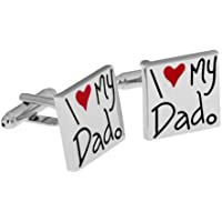 Sharplace Gemelos Cuadrado Color Plata I Love MY Dad Regalo para Padre Papá